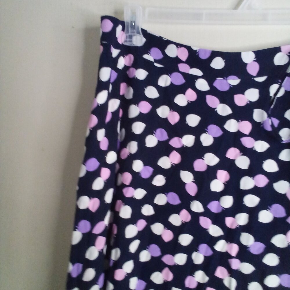 Talbots Skirt Women 16P 16 Petite Wrap Look Side Zip Pattern Blue Pink Purple - Picture 4 of 15